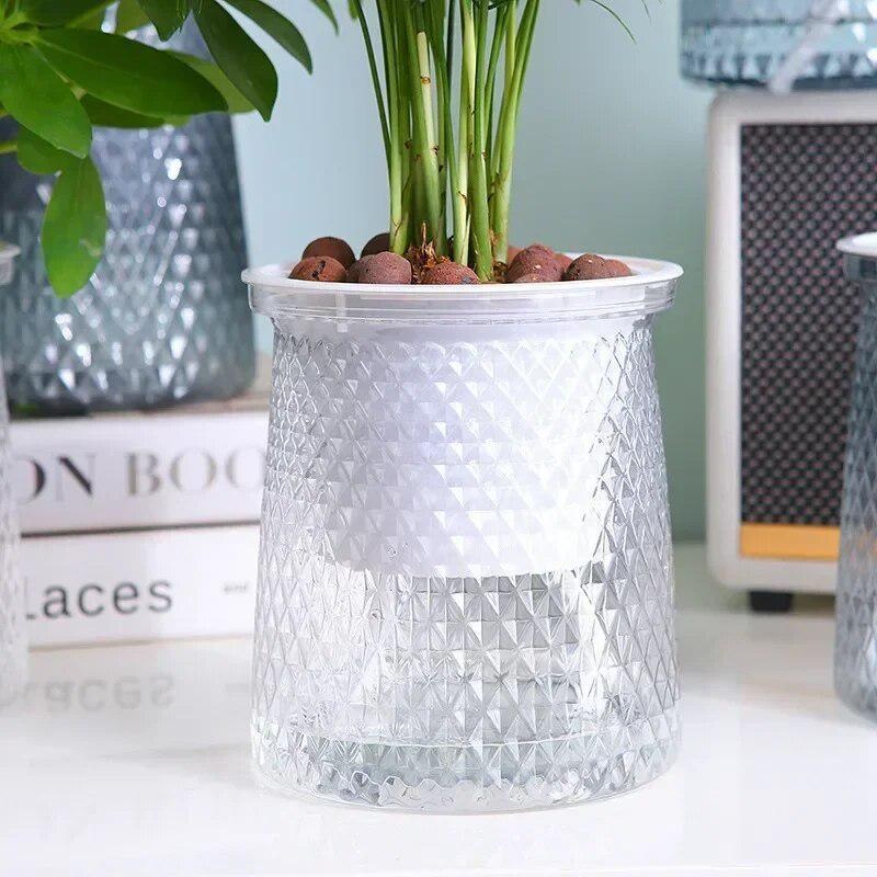 Self Watering Planter - 2024 투명 자체 급수 꽃 냄비