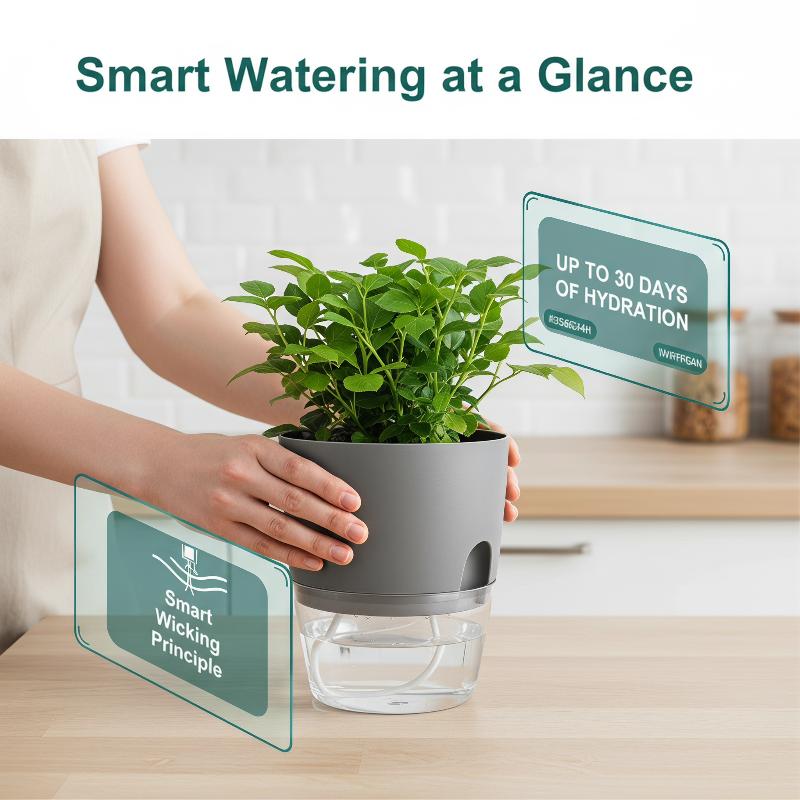 Hydroponic Grow Pod - 1개입 투명 플라스틱 화분, 자동 급수