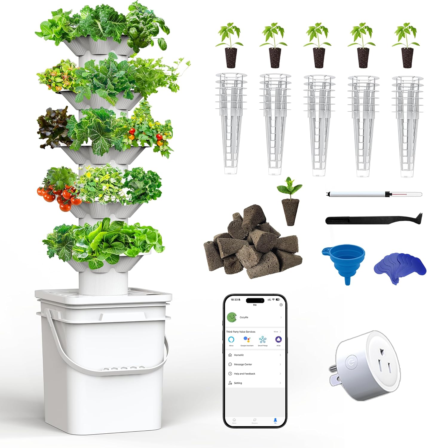 수경재배 시스템 키트 5층 수경 타워 30개 재배구 공 - Indoor Garden Kit 리뷰 및 가격