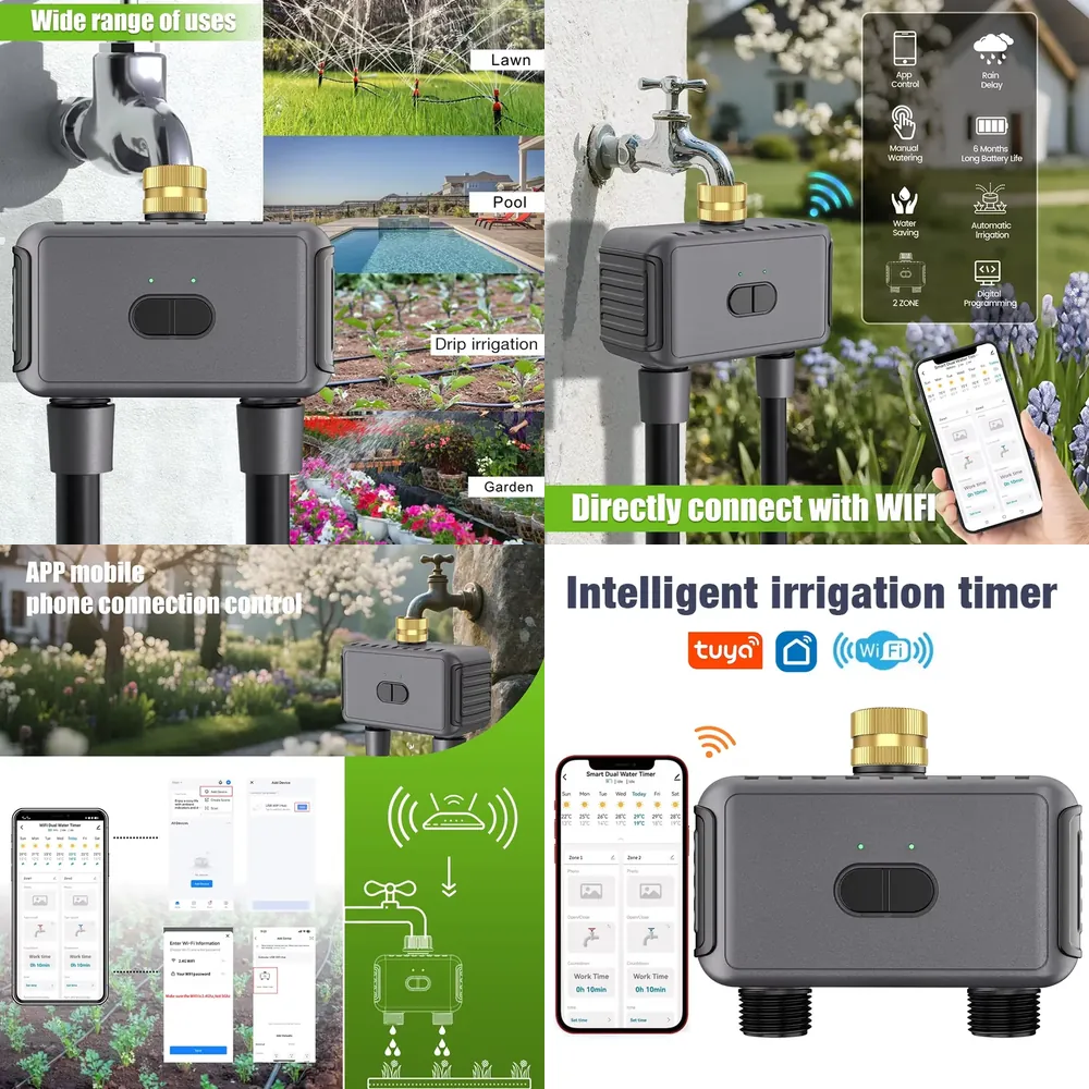 WAP01 WiFi 앱 제어 듀얼 호스 워터 타이머 스 - Smart Garden System 리뷰 및 가격